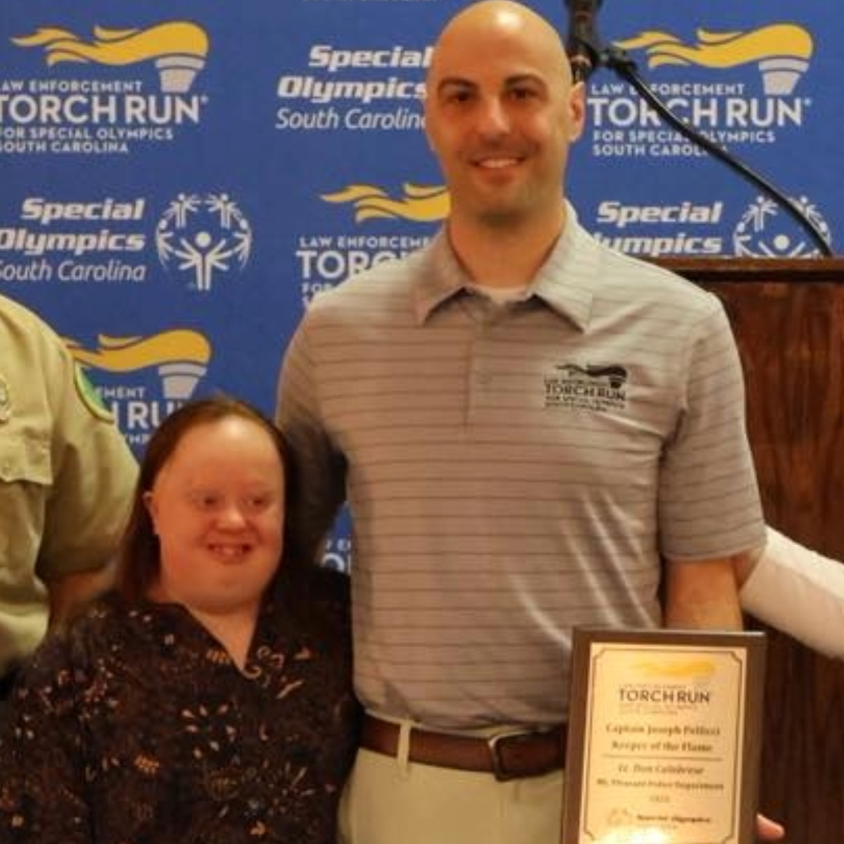 Lieutenant Don Calabrese of the Mount Pleasant Police Department received the Joseph Pellicci Keeper of the Flame Award