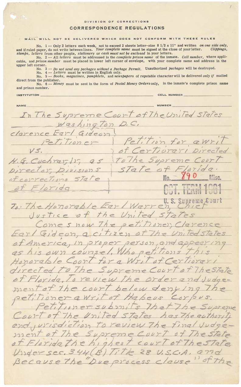 Gideon v. Wainwright