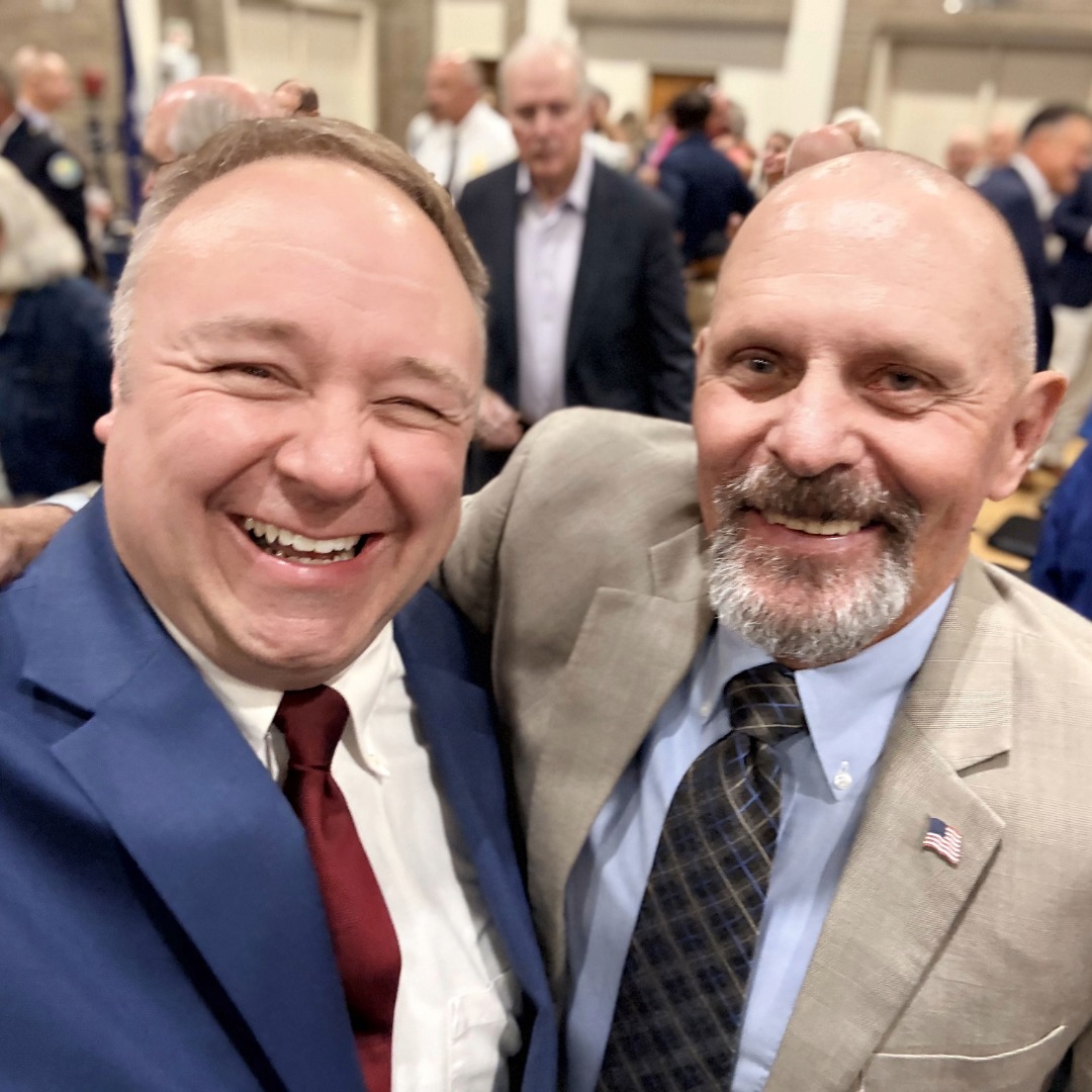 SCFOP President John Blackmon with Captain Russell J. Wilson of the South Carolina Highway Patrol, a 2026 inductee into the South Carolina Law Enforcement Officers Hall of Fame.